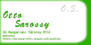 otto sarossy business card
