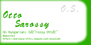 otto sarossy business card